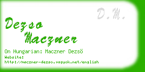 dezso maczner business card