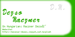 dezso maczner business card